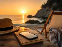 Vacanze digital detox, staccare dallo smartphone diventa il nuovo lusso dell’estate spiaggia al tramonto: libro, smartphone spento e cappello