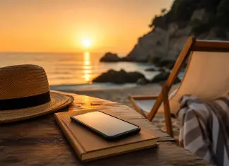 Vacanze digital detox, staccare dallo smartphone diventa il nuovo lusso dell’estate spiaggia al tramonto: libro, smartphone spento e cappello
