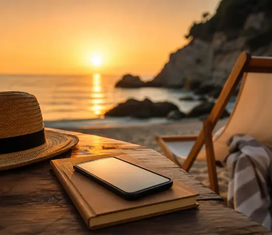Vacanze digital detox, staccare dallo smartphone diventa il nuovo lusso dell’estate spiaggia al tramonto: libro, smartphone spento e cappello