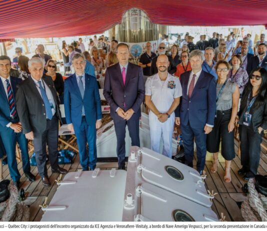 Vinitaly.Usa si presenta a bordo della nave Vespucci nella tappa di Quebec City