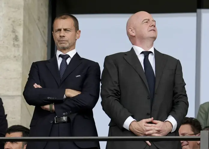Aleksander Ceferin and Gianni Infantino file photo
