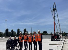Posato il primo pilastro della Fiera Ice Arena, nasce la nuova casa dello sport del ghiaccio