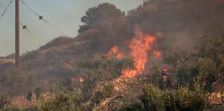 Vasto incendio boschivo a Creta, due vigili del fuoco morti durante le operazioni di spegnimento