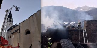 Vasto incendio nella notte a Fraviano di Vermiglio, 200 vigili del fuoco in azione. Coinvolte anche una chiesa e alcune abitazioni