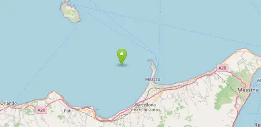 Terremoto di magnitudo 3.2 al largo della Costa Messinese
