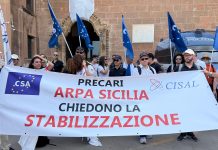 Arpa, sit-in del Csa-Cisal all’Ars: “Domani incontro col presidente Galvagno”