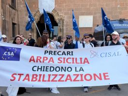 Arpa, sit-in del Csa-Cisal all’Ars: “Domani incontro col presidente Galvagno”