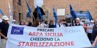 Arpa, sit-in del Csa-Cisal all’Ars: “Domani incontro col presidente Galvagno”