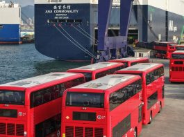Cina: bus elettrici BYD partono da Yantai verso Londra (2)