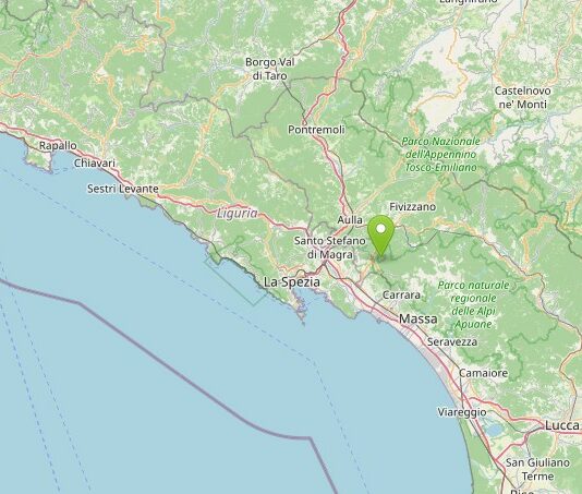 Scossa di terremoto di magnitudo 3.7 in provincia Massa e Carrara, nessun danno