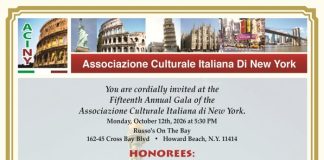 Il 12 ottobre il 15esimo Galà annuale dell’Associazione Culturale Italiana di New York