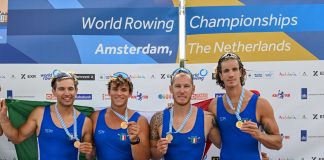 Canottaggio, il quattro di coppia azzurro è di nuovo d’oro ai Mondiali