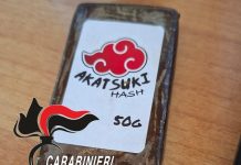 Panetto di hashish con marchio tratto dal manga di Naruto, coppia arrestata nel Napoletano