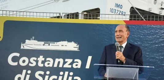 Inaugurato il traghetto Costanza I di Sicilia, Schifani “Rispettati gli impegni” / Video