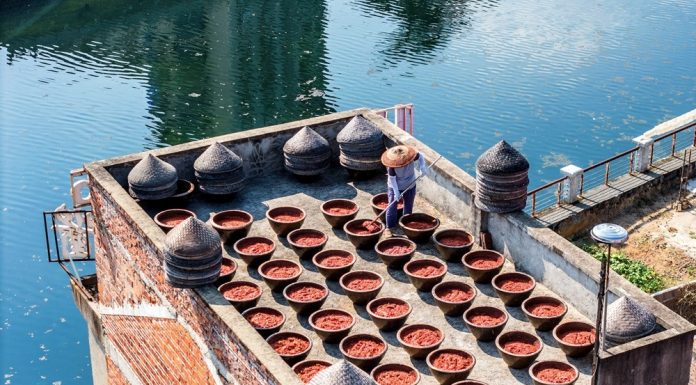 Cina: preparazione della salsa al peperoncino nell’Hunan (3)
