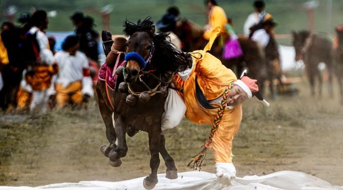Cina: acrobazie a cavallo nella contea di Litang (1)