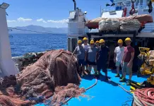 Recuperata una “rete fantasma” di 4 tonnellate nelle acque del Tirreno Meridionale nel Palermitano