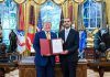 Malta, l’Ambasciatore Micallef da Trump alla Casa Bianca: “Un grande privilegio”