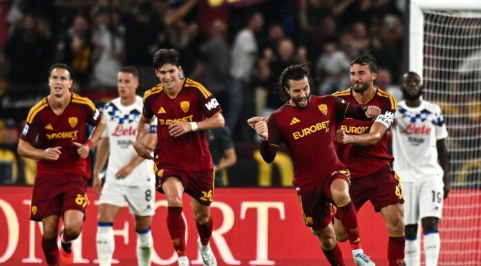 Roma rimonta l’Atalanta nel finale: 2-1 e vetta con l’Inter