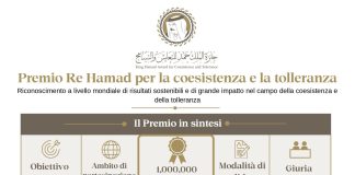 Il Bahrain lancia la prima edizione del Premio Re Hamad per la Coesistenza e la Tolleranza