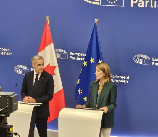 Carney al Parlamento Europeo: “Europa e Canada legate da un’affinità elettiva, insieme siamo più forti”