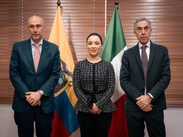 L’ambasciatore italiano in Ecuador Giovanni Davoli ricevuto dalla presidente dell’Assemblea Nazionale, firmato un accordo antimafie