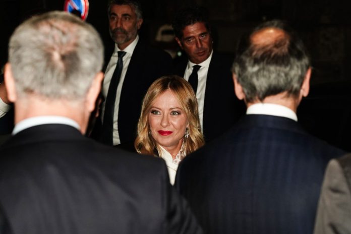 Milano, palazzo reale, Giorgia Meloni alla cena di gala per l'inizio della Milano woman fashion week