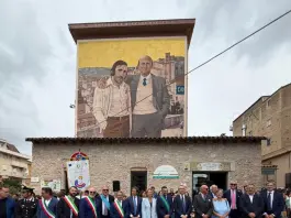 Inaugurato a Canicattì il murale dedicato ad Antonino e Stefano Saetta