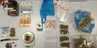 Trovato in casa con hashish e marijuana, arrestato un 47enne nel Cagliaritano