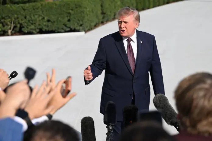 President Donald Trump Speaks To Media At The White House - 02 October 2026