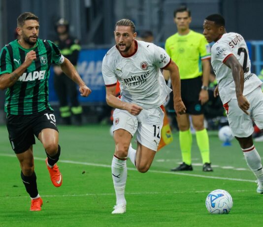 Odenthal risponde a Rabiot, al Mapei Stadium Sassuolo-Milan 1-1