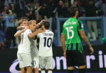 Lazio inarrestabile e al comando, Sassuolo travolto 6-2 a Reggio Emilia