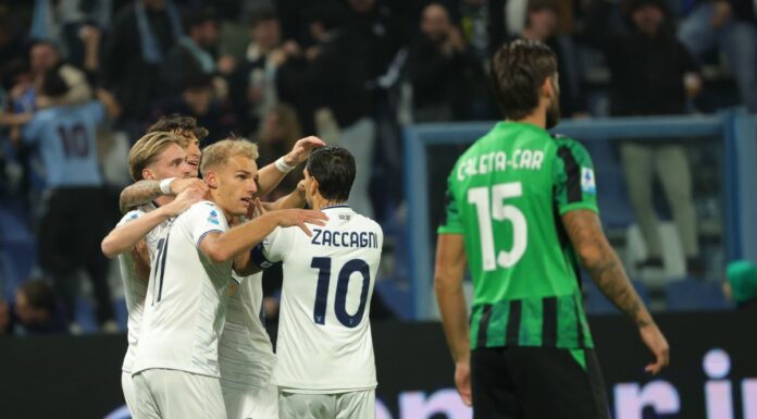 Lazio inarrestabile e al comando, Sassuolo travolto 6-2 a Reggio Emilia