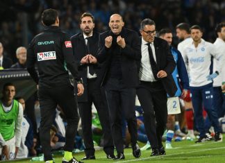 Serie A, due turni di squalifica per Allegri dopo l’espulsione in Napoli-Roma