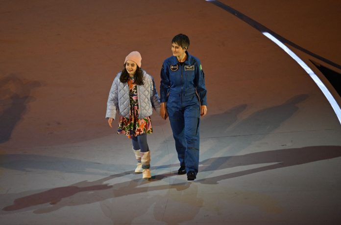 Milano, Giochi Olimpici Milano Cortina 2026 - cerimonia di apertura: AstroSamantha, la sfilata di Samantha Cristoforetti