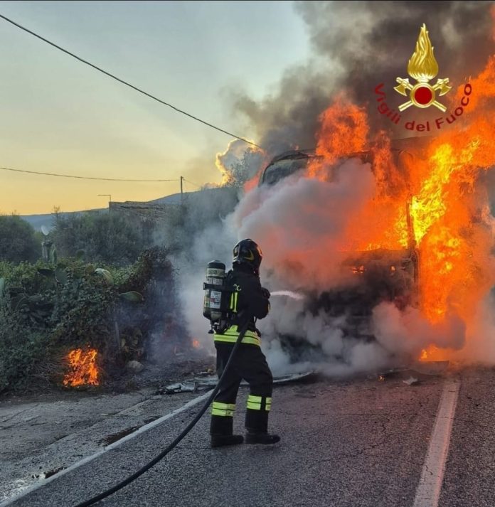 Incendio camion