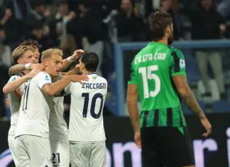 Lazio inarrestabile e al comando, Sassuolo travolto 6-2 a Reggio Emilia