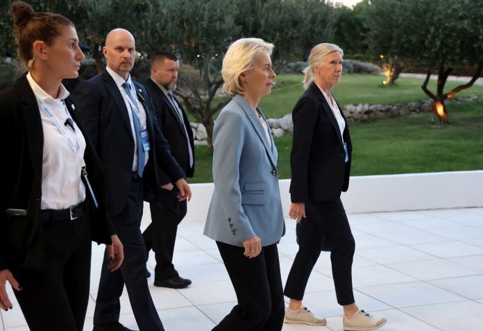 Prime minister of Croatia Andrej Plenkovic meets with President of the European Commission Ursula von der Leyen