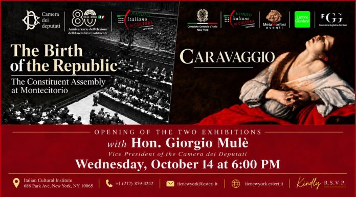 A New York la mostra sugli 80 anni della Costituente e la Maddalena in estasi del Caravaggio. Il 14 ottobre l’inaugurazione con Mulè