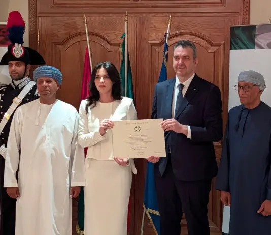 Oman, Conferment of the “Cavaliere dell’Ordine della Stella d’Italia” upon Beatrice Franceschi