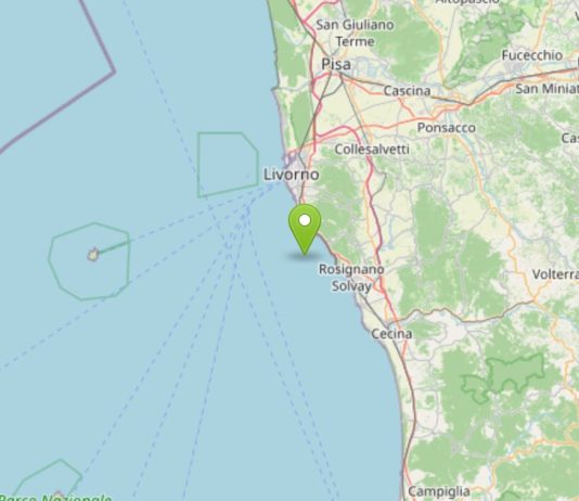 Terremoto di magnitudo 3.3 sulla costa livornese