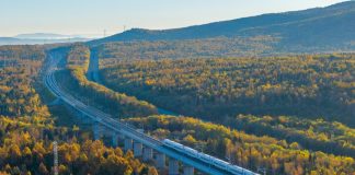 Cina: treni ad alta velocità tra le foreste autunnali di Yichun (2)