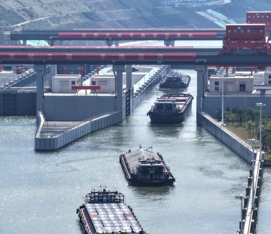 Cina: traffico merci sul canale Pinglu supera il milione di tonnellate (1)