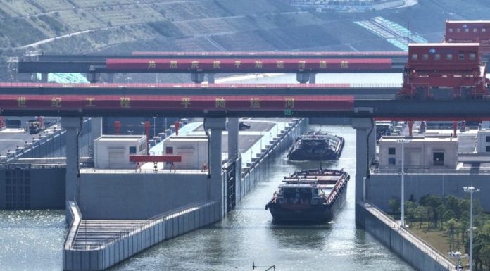 Cina: traffico merci sul canale Pinglu supera il milione di tonnellate (1)