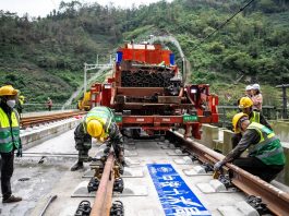 Cina: completata la posa dei binari della ferrovia ad alta velocità Chongqing-Kunming (1)