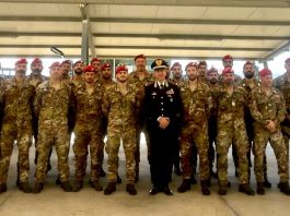 Carabinieri, il Generale Claudio Domizi visita lo Squadrone Cacciatori nella base di Sigonella
